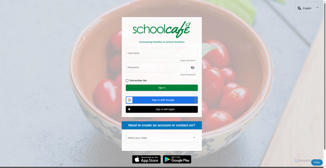 Security scan screenshot of https://www.schoolcafe.com