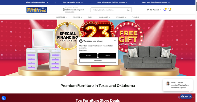 Security scan screenshot of https://canalesfurniture.com