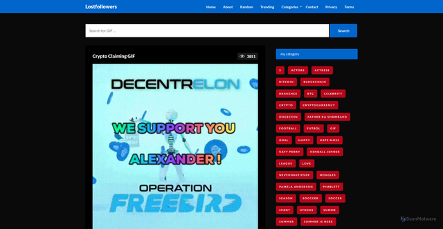 Security scan screenshot of https://bulkplates.com/crypto-claiming-gif-9/