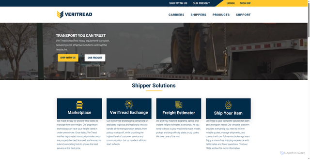 Security scan screenshot of https://www.veritread.com