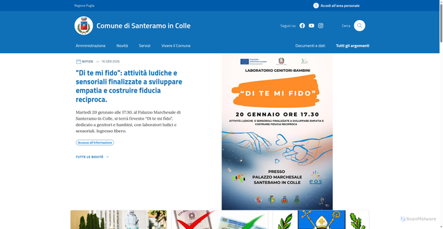 Security scan screenshot of https://www.comune.santeramo.ba.it/