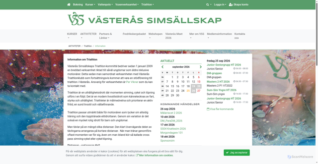 Security scan screenshot of https://vasterastriathlon.se