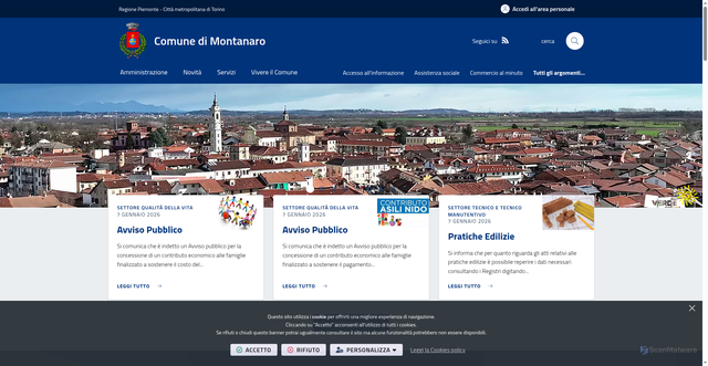 Security scan screenshot of https://www.comune.montanaro.to.it/it-it/home