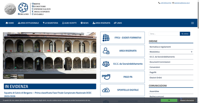Security scan screenshot of https://www.odcec.bg.it