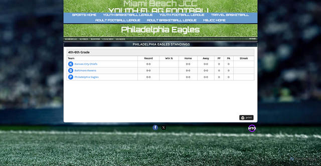 Security scan screenshot of https://www.mbjccsports.org/teams/default.asp?u=PHILADELPHIAEAGLES&s=football&p=standings