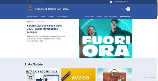 Security scan screenshot of https://www.comune.baratilisanpietro.or.it