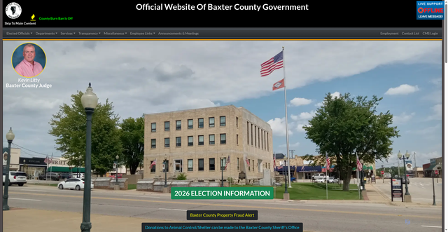 Security scan screenshot of https://baxtercountyar.gov/