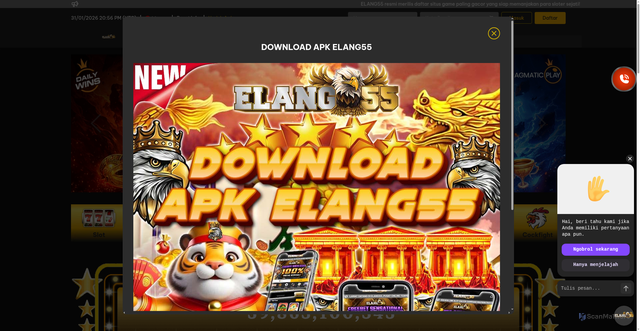 Security scan screenshot of http://elang55m-com.pages.dev/