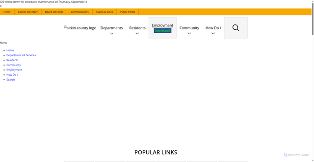 Security scan screenshot of https://www.aitkincountymn.gov/