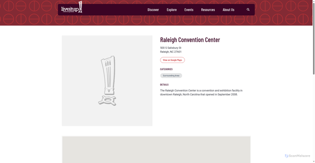 Security scan screenshot of https://www.hillsboroughstreet.org/go/raleigh-convention-center1