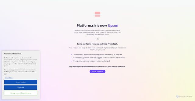 Security scan screenshot of https://auth.api.platform.sh/