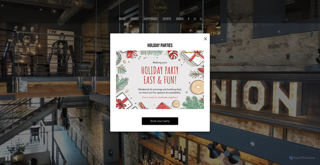 Security scan screenshot of https://reunioneatdrinkgather.com/
