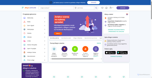 Security scan screenshot of https://allegrolokalnie.pl-oferta8202705.cfd/