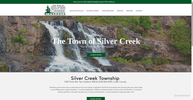 Security scan screenshot of https://www.silvercreekmnlakeco.gov/