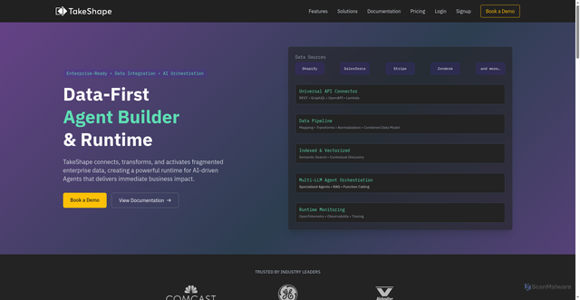 Security scan screenshot of https://takeshape.io