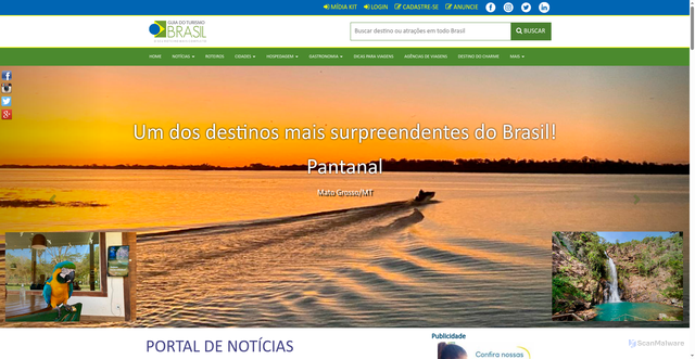 Security scan screenshot of https://guiadoturismobrasil.com