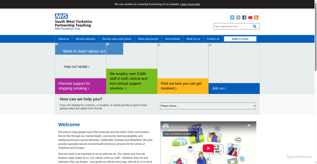 Security scan screenshot of https://www.southwestyorkshire.nhs.uk/