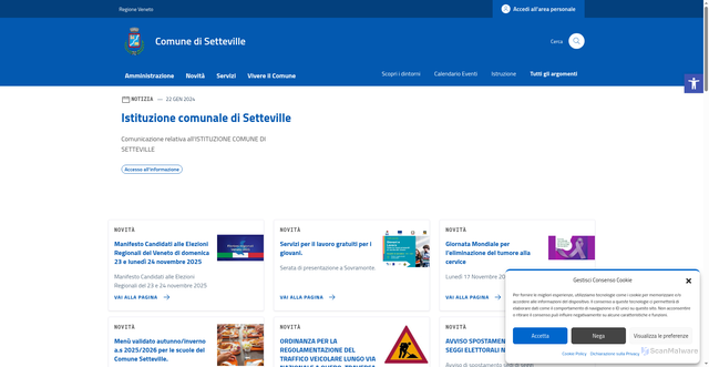 Security scan screenshot of https://comune.setteville.bl.it/
