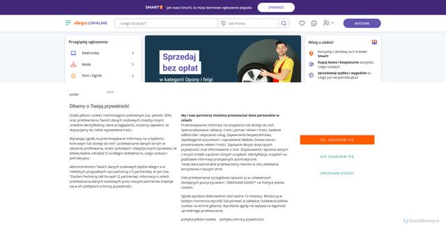 Security scan screenshot of http://allegrolokalnie.pl-oferta7193174.cfd/