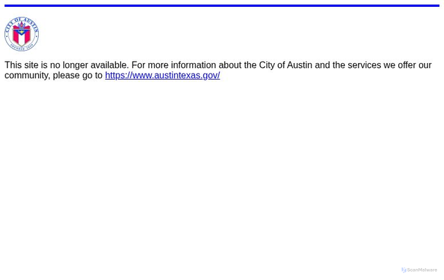Security scan screenshot of https://retired.austintexas.gov/