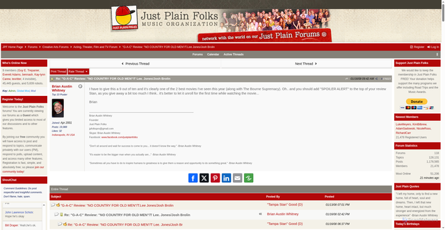 Security scan screenshot of https://www.justplainfolks.org/forum/ubbthreads.php/posts/576023/re-g-a-c-review-no-country-for-old-men-t-lee-jones-josh-brolin.html