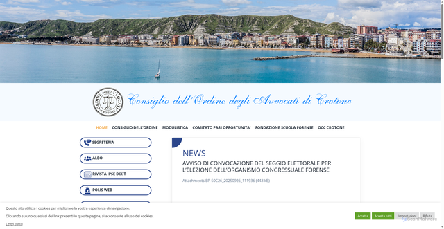 Security scan screenshot of https://ordineavvocaticrotone.it/
