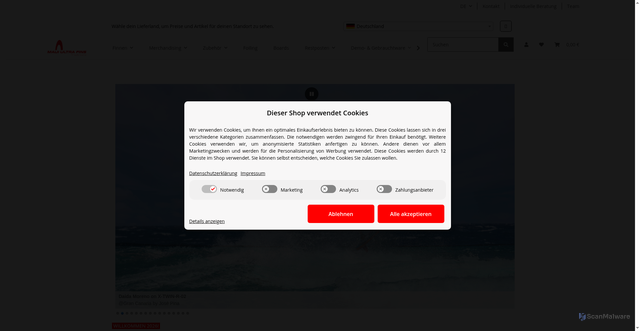 Security scan screenshot of https://www.mauiultrafins.shop