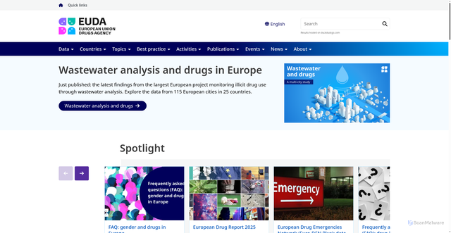 Security scan screenshot of http://www.emcdda.europa.eu