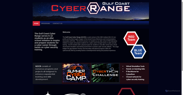 Security scan screenshot of https://gulfcoastcyberrange.com