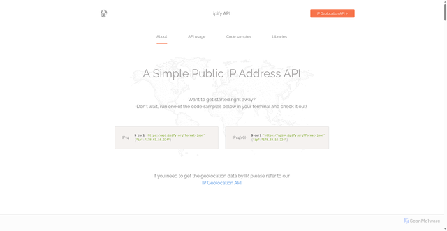 Security scan screenshot of https://ipify.org