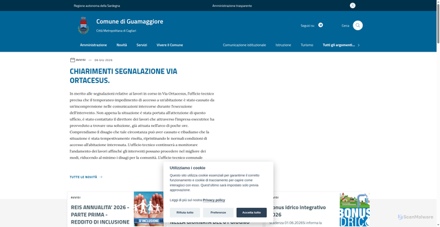 Security scan screenshot of https://comune.guamaggiore.ca.it