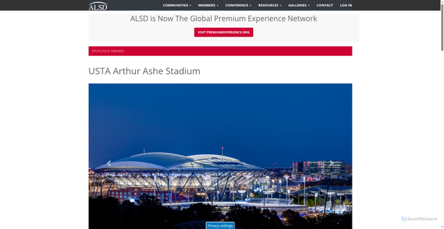 Security scan screenshot of https://www.alsd.com/content/usta-arthur-ashe-stadium