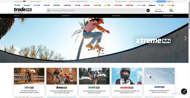 Security scan screenshot of https://www.tradeinn.com