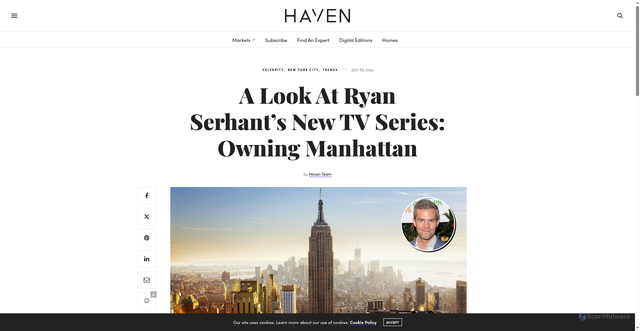 Security scan screenshot of https://www.havenlifestyles.com/a-look-at-ryan-serhants-new-tv-series-owning-manhattan/