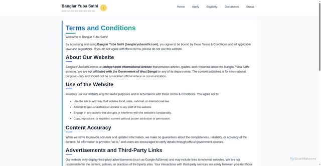 Security scan screenshot of https://banglaryuba.pages.dev/terms