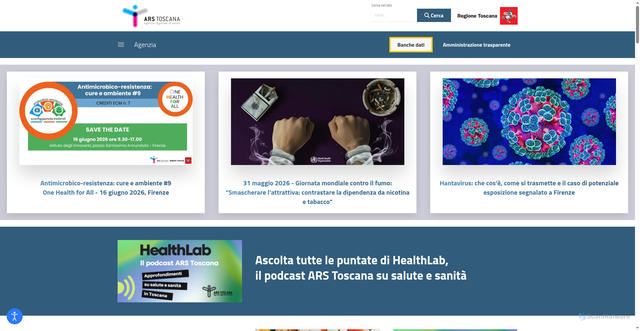 Security scan screenshot of https://www.ars.toscana.it