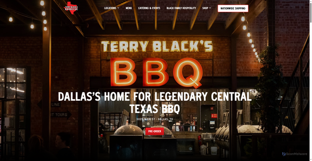 Security scan screenshot of https://terryblacksbbq.com/dallas