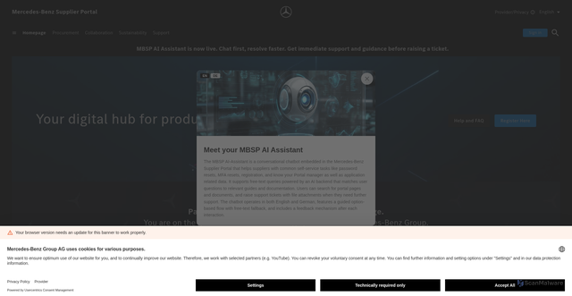 Security scan screenshot of https://supplier.mercedes-benz.com