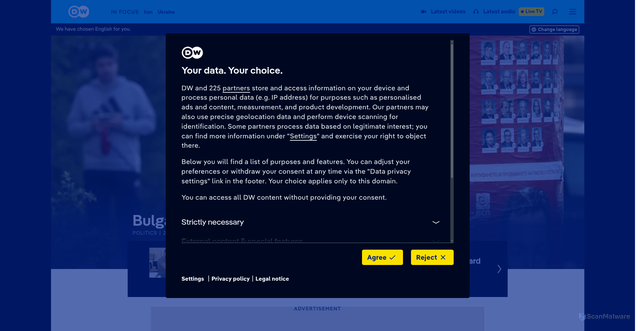 Security scan screenshot of https://dw.de