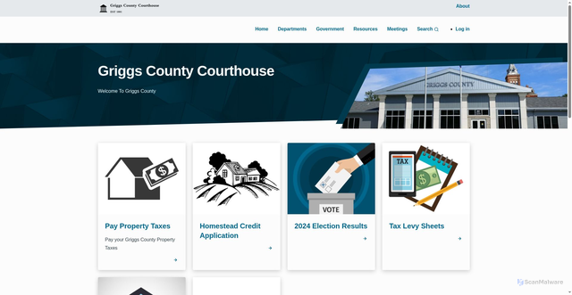 Security scan screenshot of https://www.griggscountynd.gov/