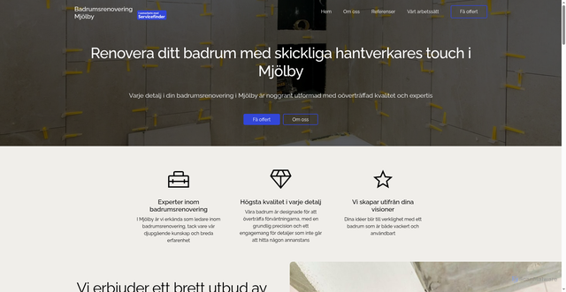 Security scan screenshot of https://badrumsrenoveringmjolby.se