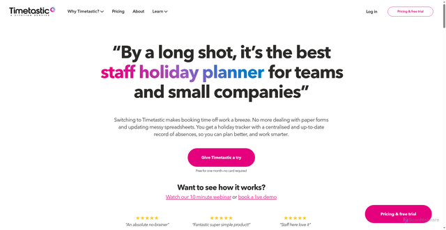 Security scan screenshot of https://timetastic.co.uk