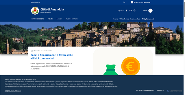 Security scan screenshot of https://www.comune.amandola.fm.it/