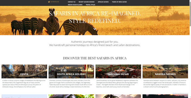 Security scan screenshot of https://www.safarisonline.co.uk/