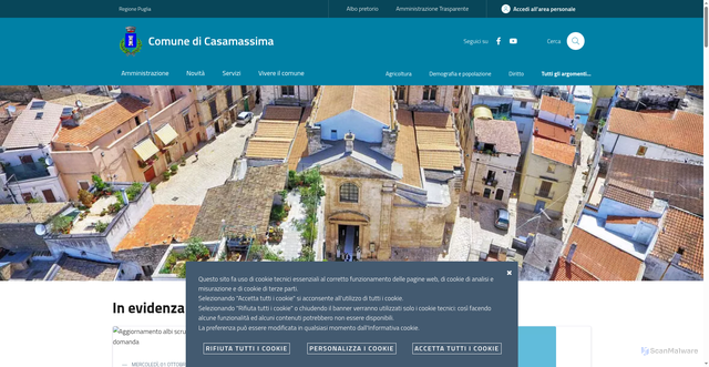 Security scan screenshot of https://www.comune.casamassima.ba.it/
