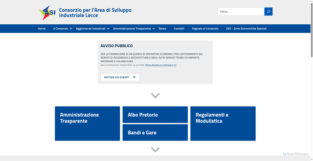 Security scan screenshot of https://www.asi-lecce.it/