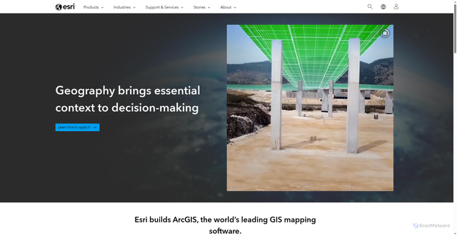 Security scan screenshot of https://esri.com