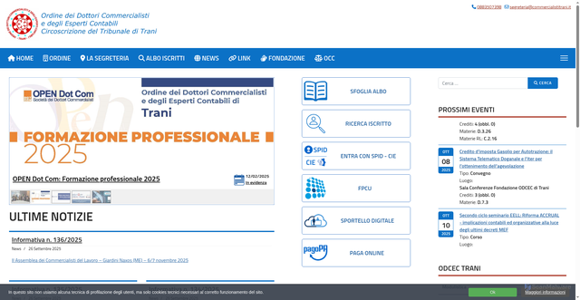 Security scan screenshot of https://www.commercialistitrani.it/