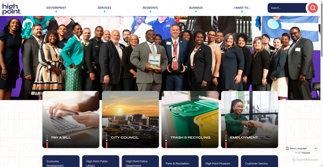 Security scan screenshot of https://www.highpointnc.gov/