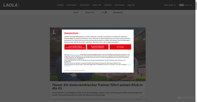 Security scan screenshot of https://laola1.at